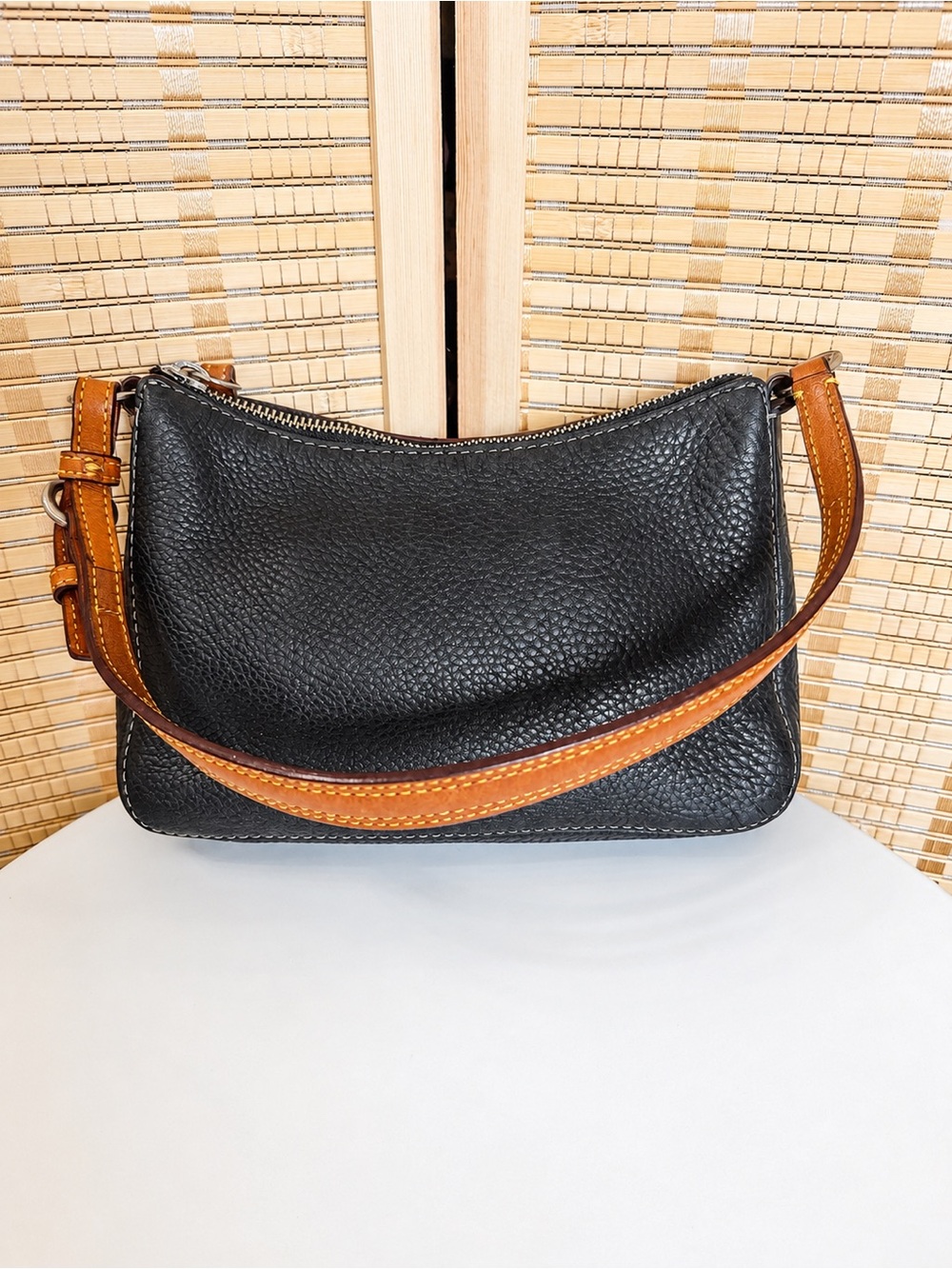 Coach Black Chelsea Vintage Pebbled Leather Shoulder Bag Purse EUC - Picture 2 of 8